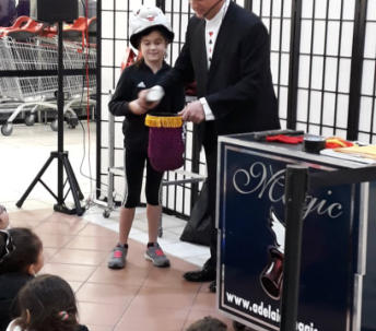 Adelaide Magic performing at a shoppping centre for school holiday entertainment