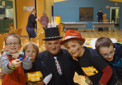 Happy kids at the end of the Magic show...