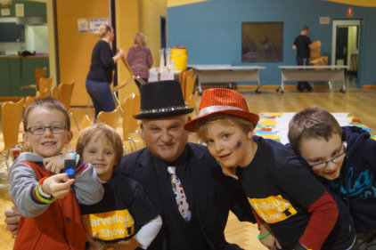Happy kids at the end of the Magic show...