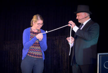 Stage magic show by George Stas of Adelaide Magic 
